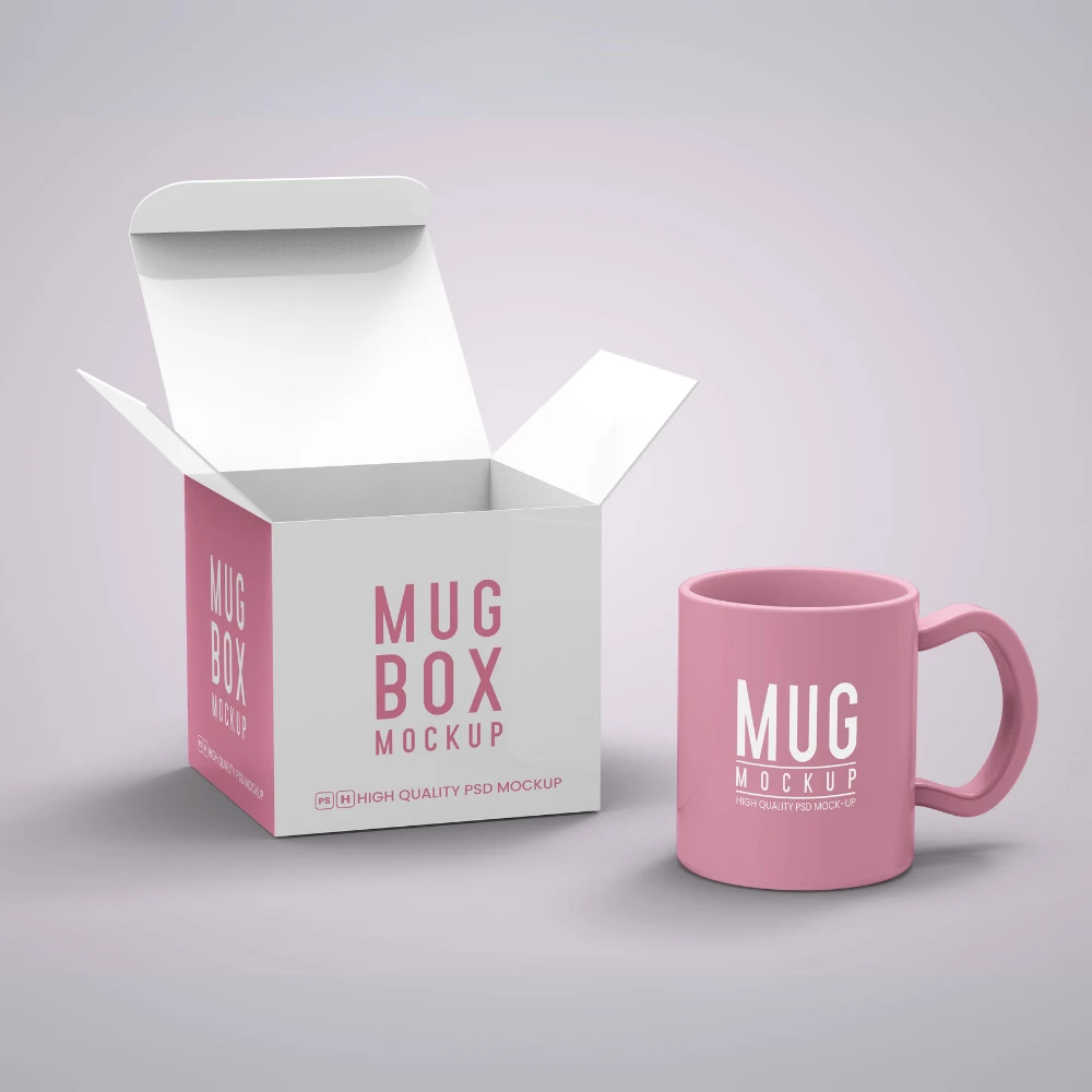 clear empty boxes for mugs