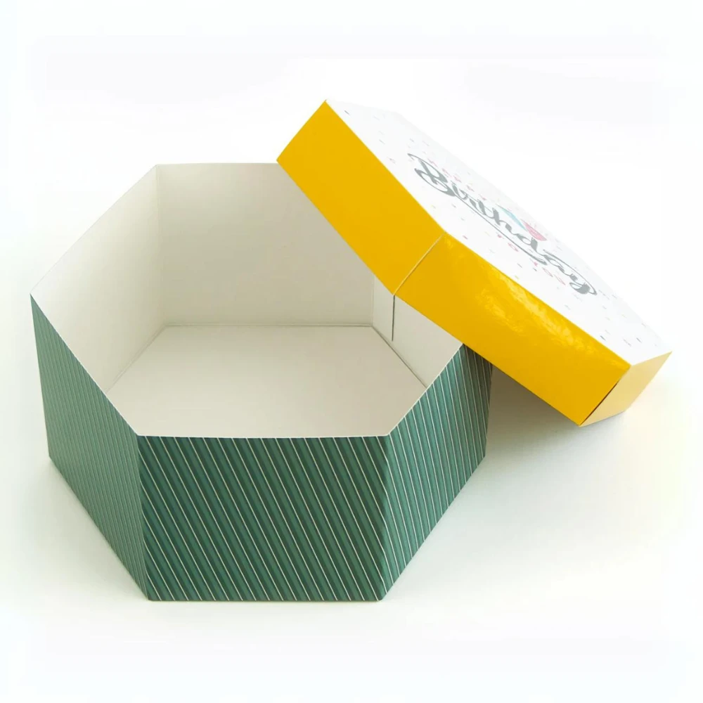 clear empty hexagon packaging boxes