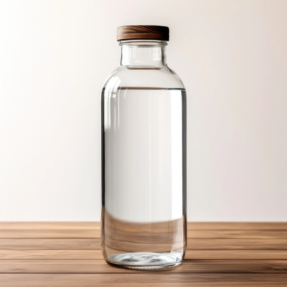 cylinder round glass bottle