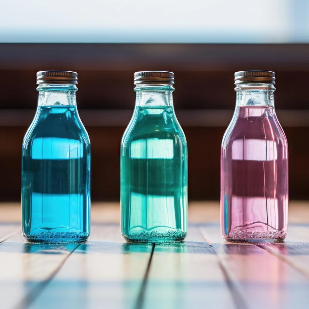 glass chemical storage bottles