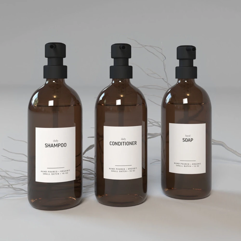 Custom Glass Shampoo Bottles