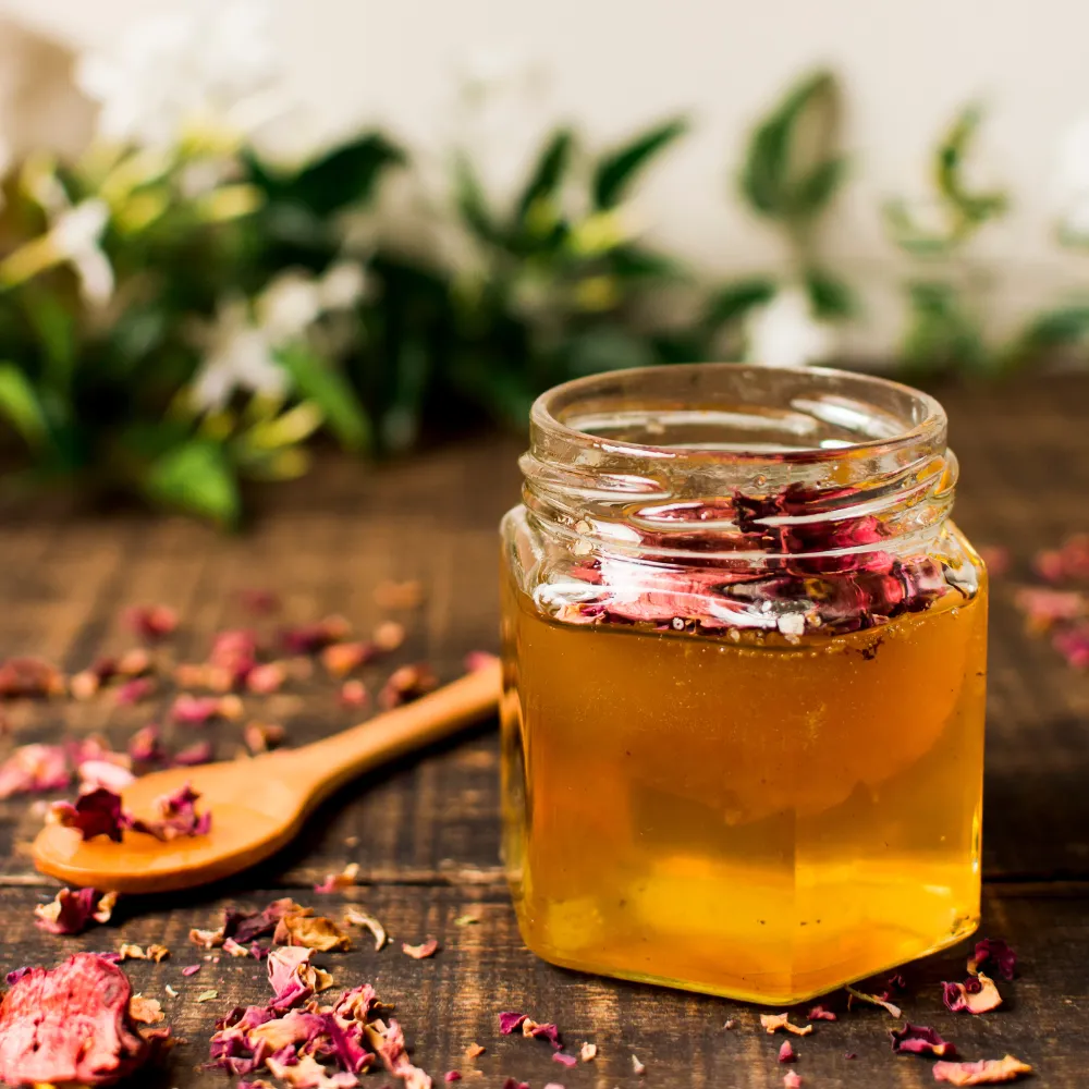 Personalized hexagon honey jars