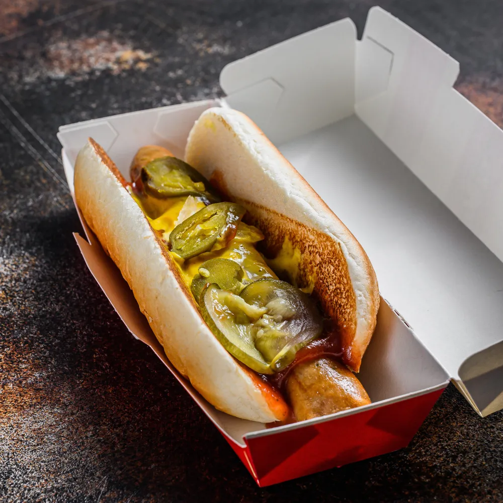 personalised hot dog box packaging