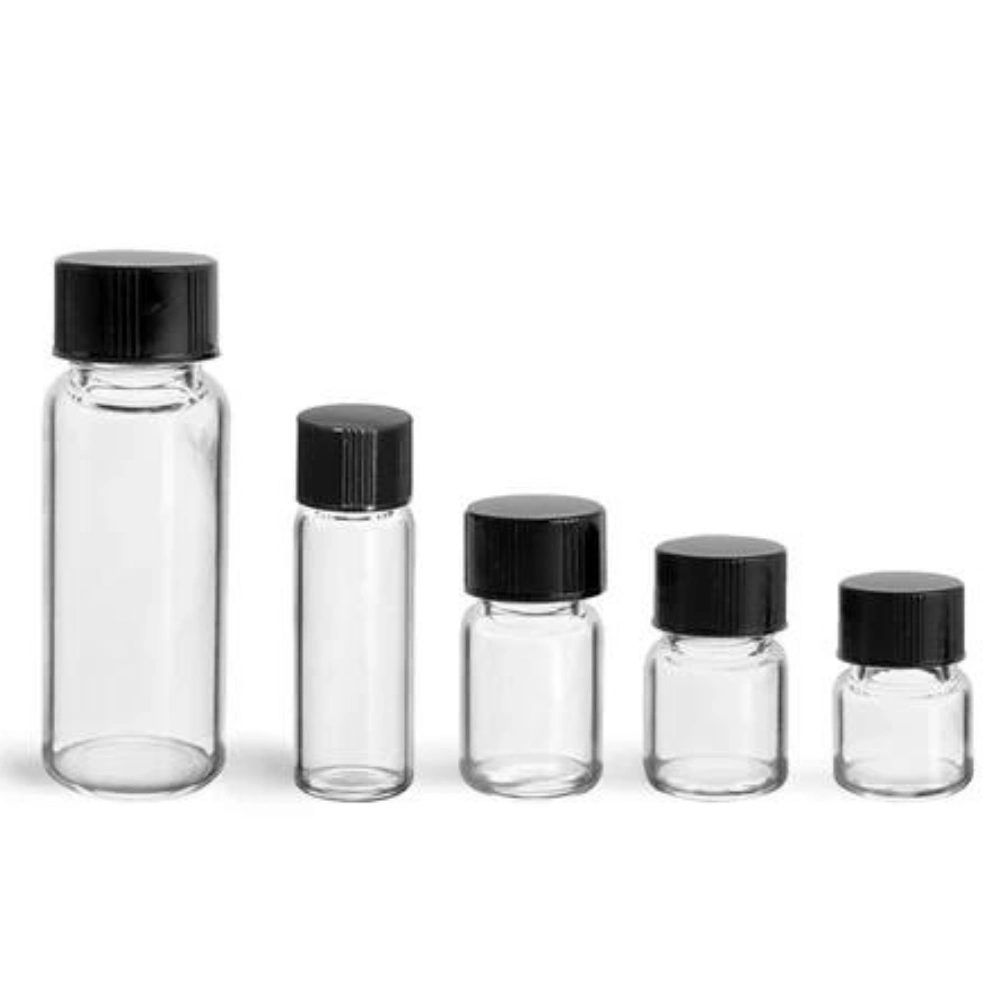 small glass vials