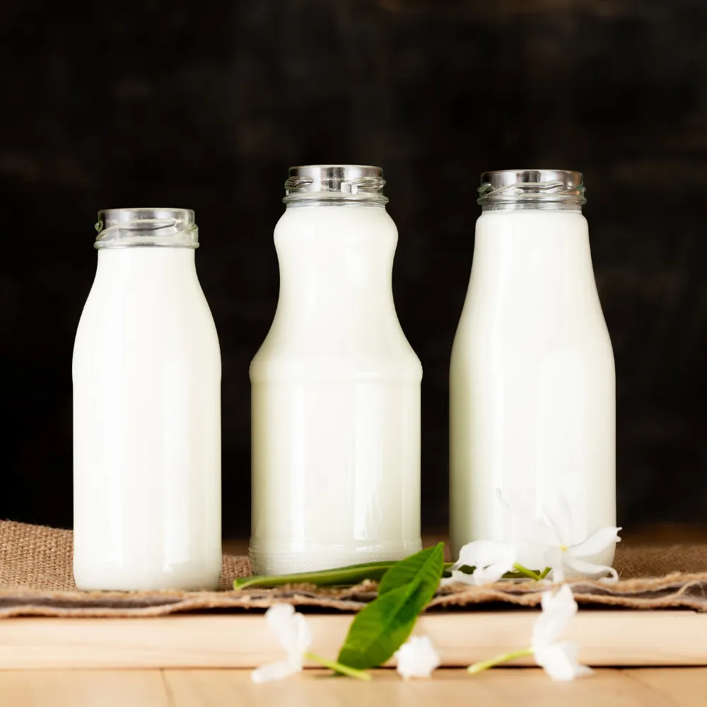 wholesale custom glass milk jars