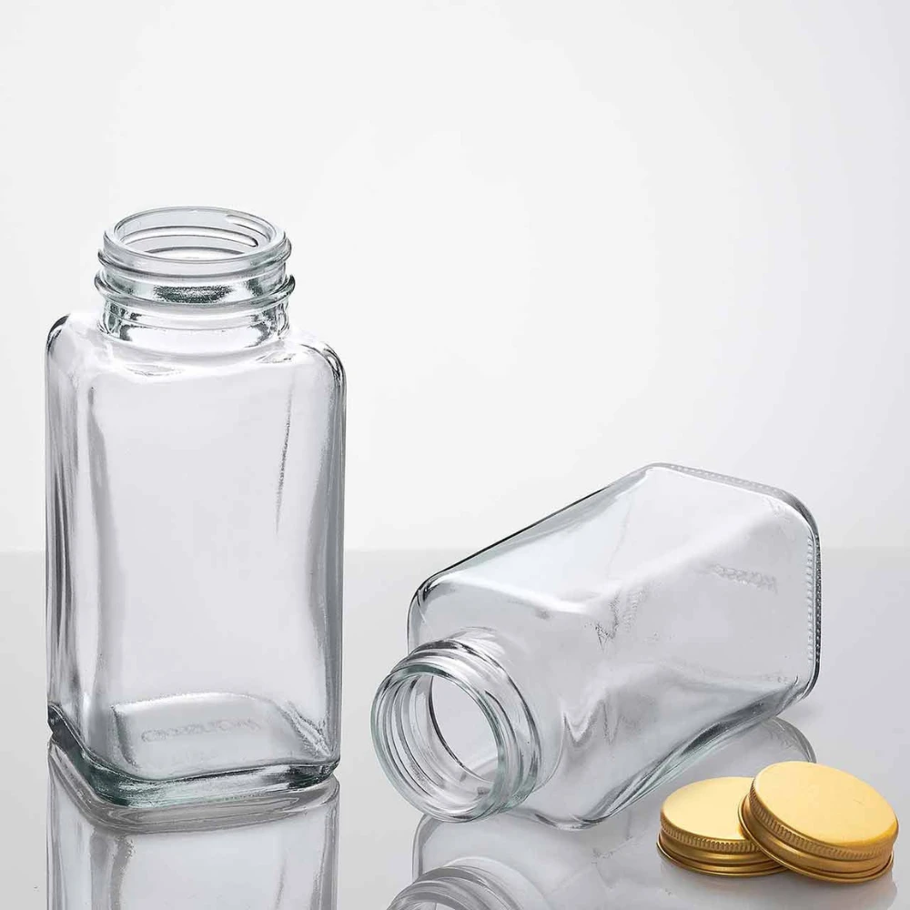 empty threaded glass bottles