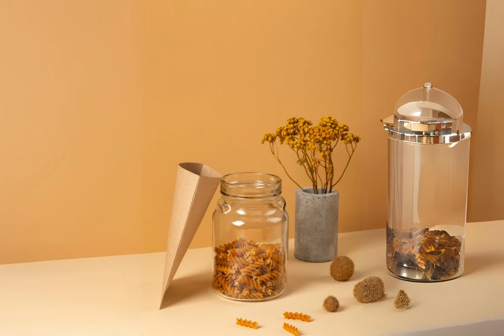 modern glass jars with lids