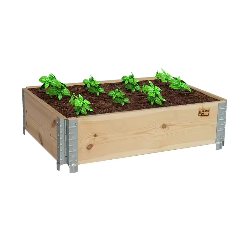 raised wooden planter boxes