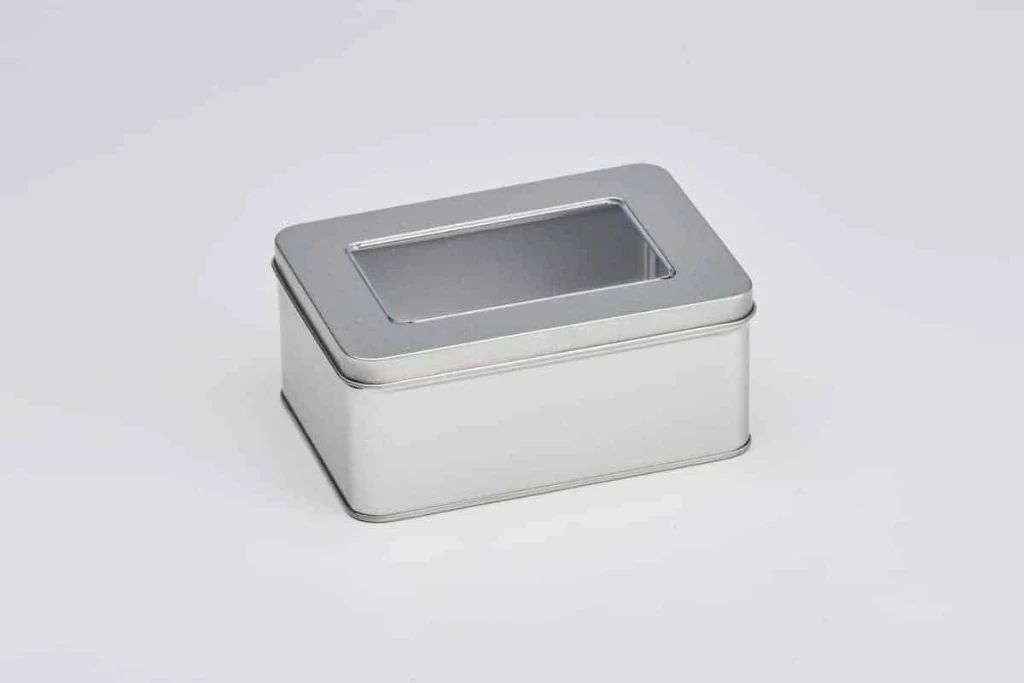 tin packaging boxes with window