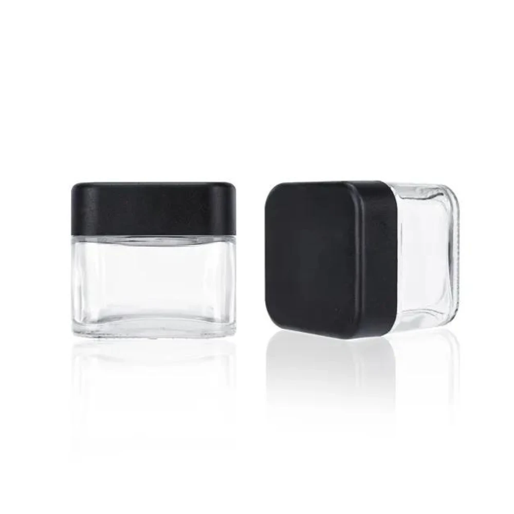 custom square CR glass jars