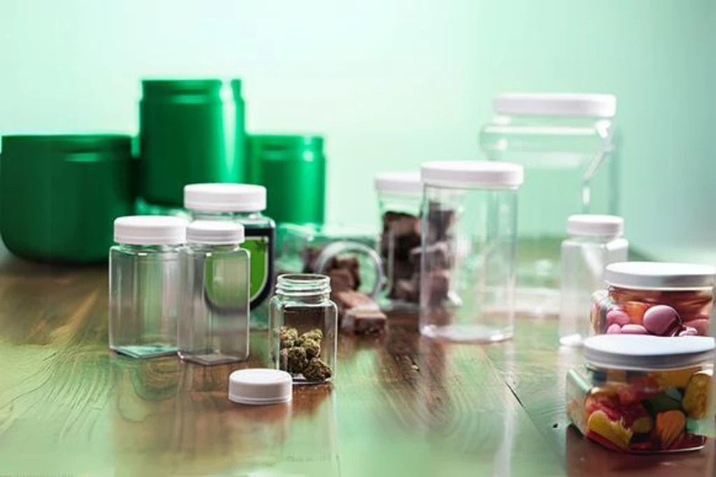 empty CBD plastic jars packaging